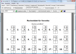 wysiwyg-Hauptfenster des Rechenblatt-Programms  